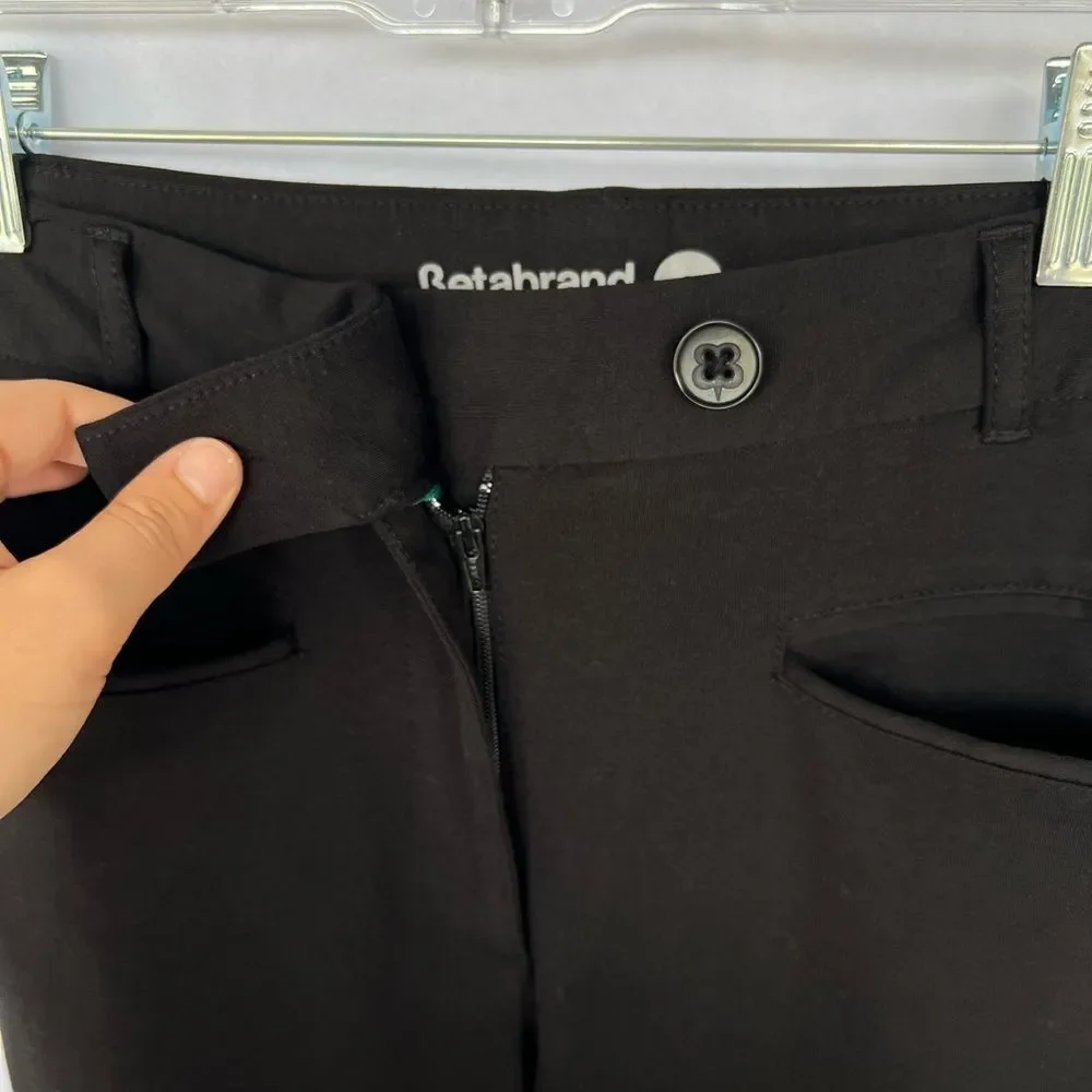 Betabrand Women's Cropped Cosmo Lite Dress Pants size Small black
